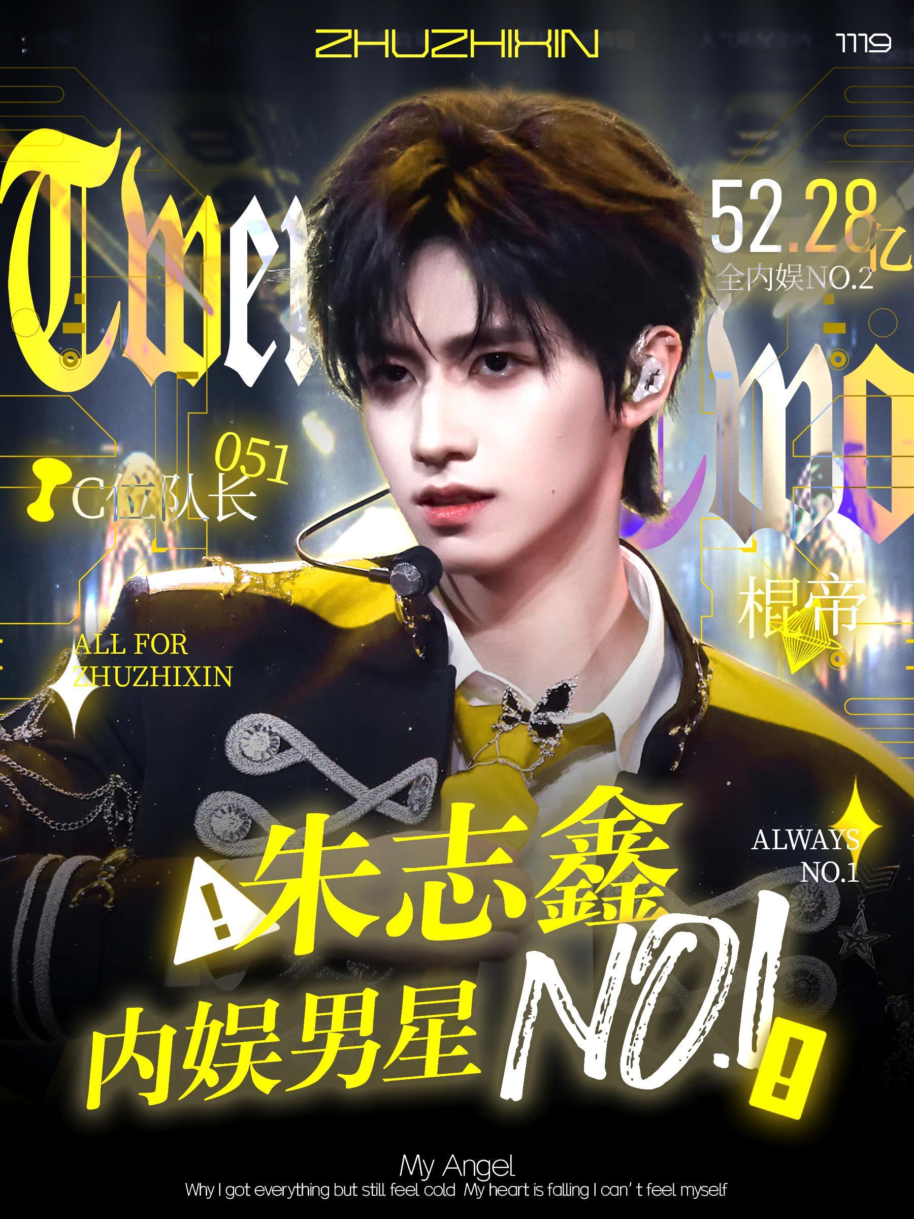 朱志鑫【微博转赞评】破52.29亿💥内娱男明星排名第一！全内娱排名第二！ 