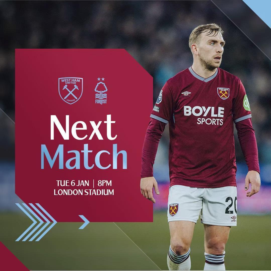 周二 008 英超：西汉姆联 vs 诺丁汉森林 ！📢📢一支曾经以“铁锤”闻名