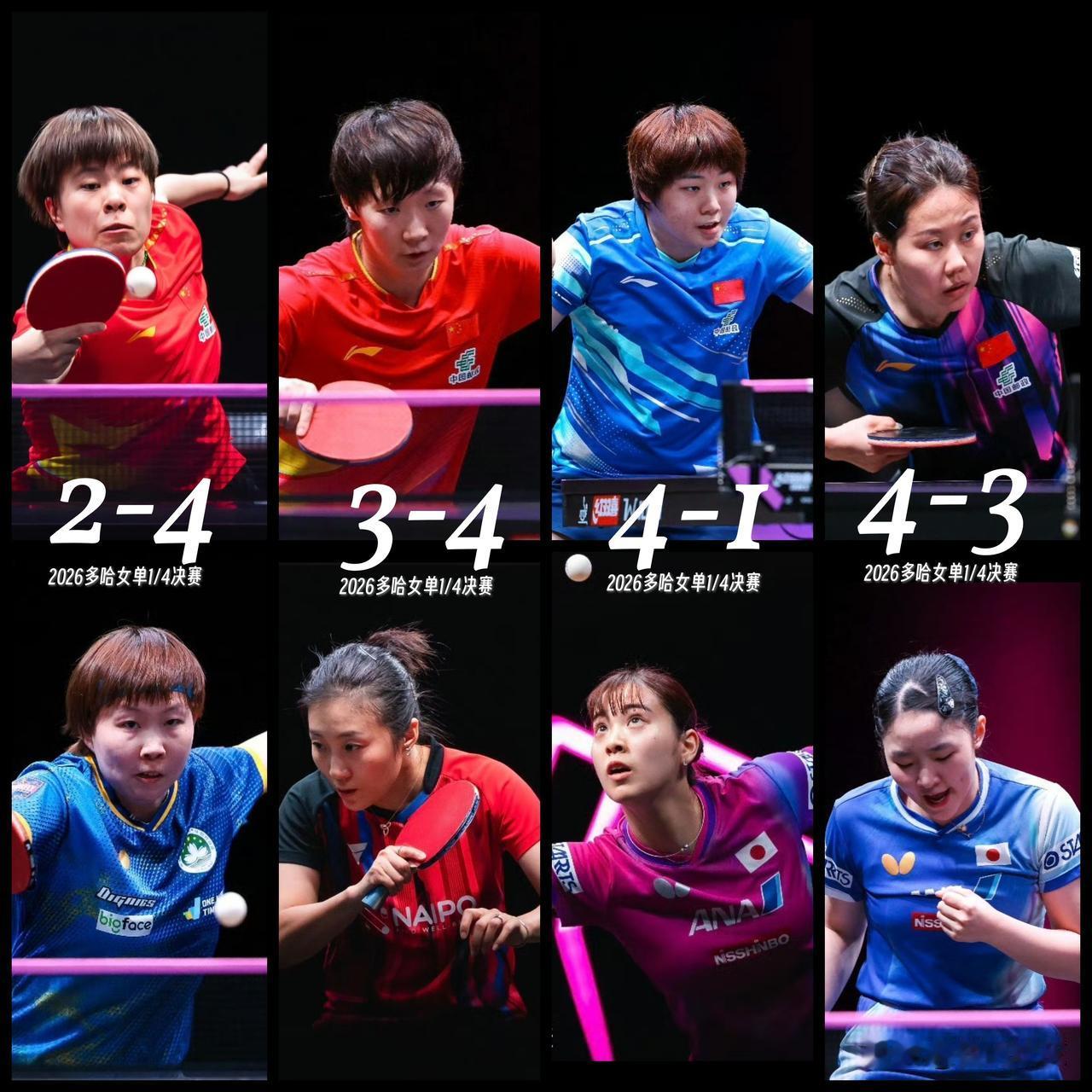【说好的包揽四强！下半区坚韧坚挺，上半区双双爆冷全沦陷！】

WTT多哈冠军赛女