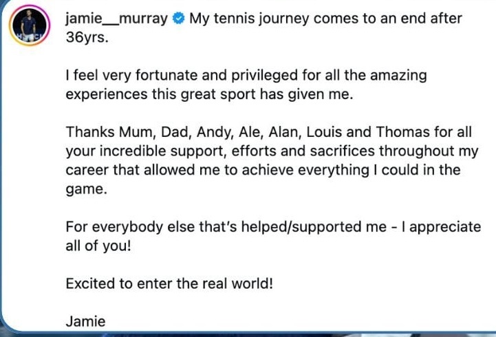网坛风云 吉米·穆雷宣布退役安迪穆雷的哥哥吉米穆雷通过个人社交媒体宣布退役，比起