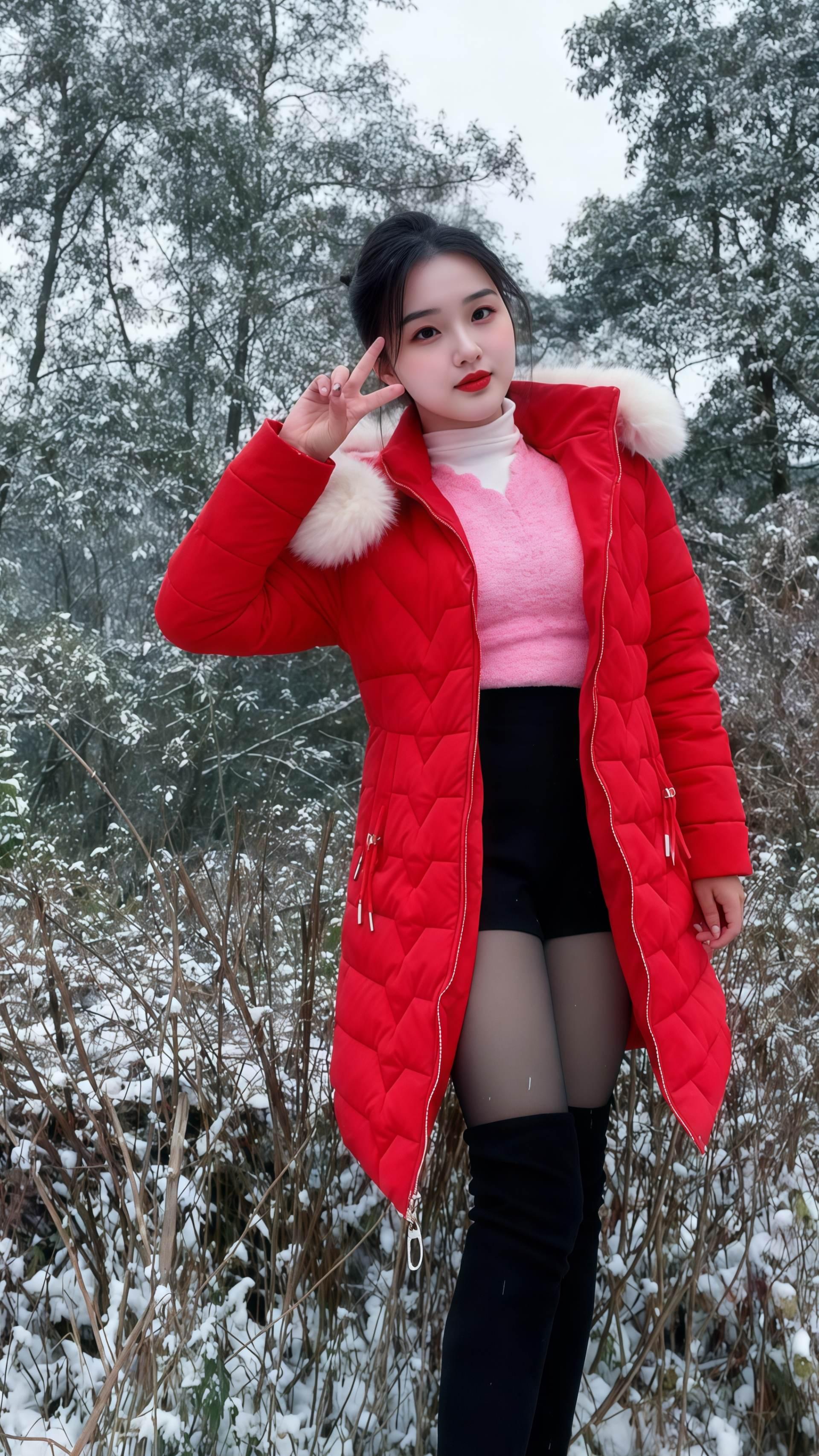 带你看雪景 女生拍照姿势 这也太好看了 衣服搭配穿衣 好身材好气质