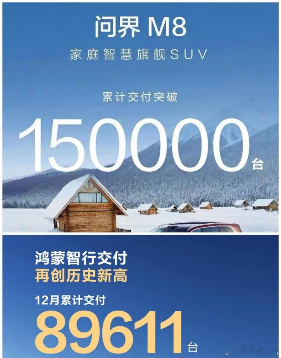 鸿蒙智行2025全年交付589107台2026年的第1天，马上又到各大车企放榜的