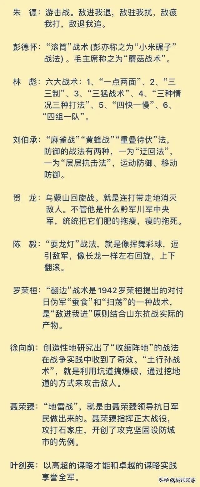 开国将帅们的“武功秘籍”一览
开国将帅们的战术才能各有特点，他们被称为战术大师。
