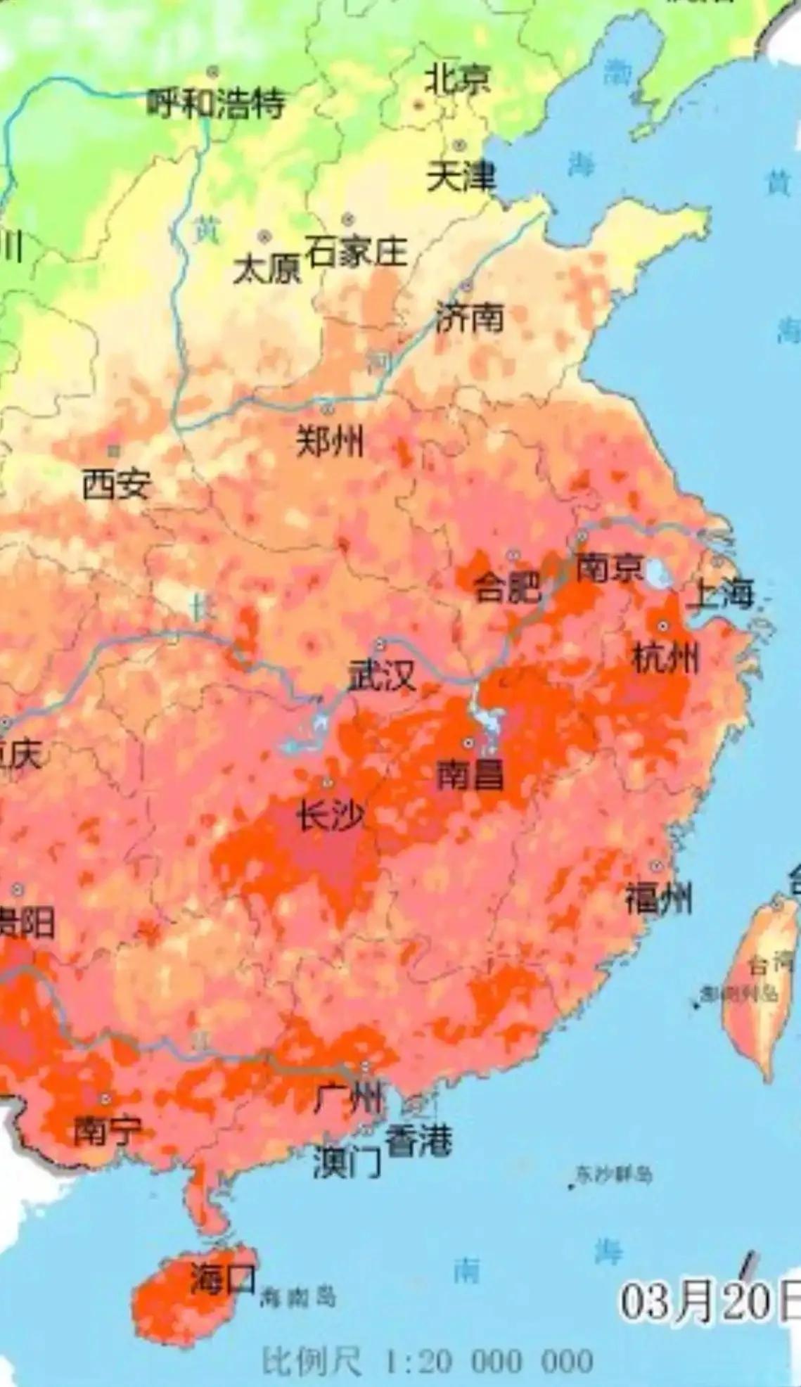 南方部分地区3月份就要迎来35℃高温，这样的现象着实罕见。

最近南方大部分地区