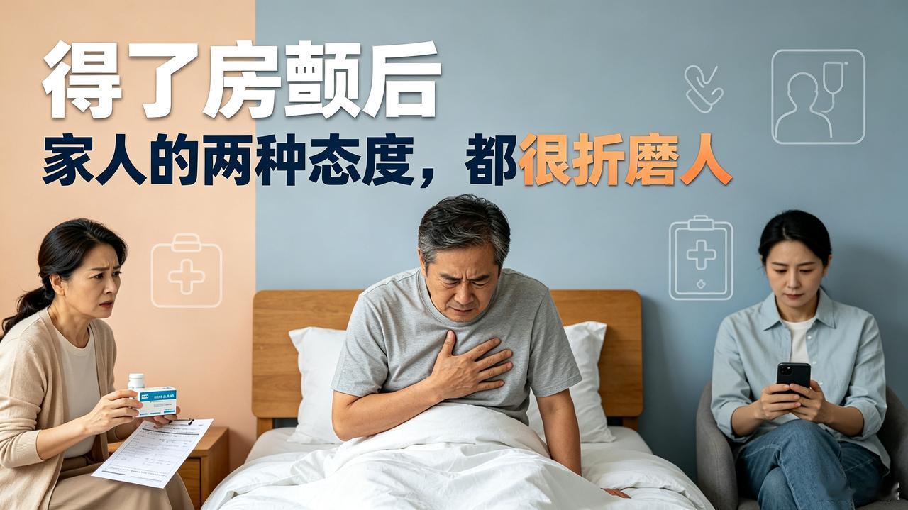 得了房颤，家人两种态度，都很折磨人！
 
很多房颤病友最难受的，从来不止是心慌、