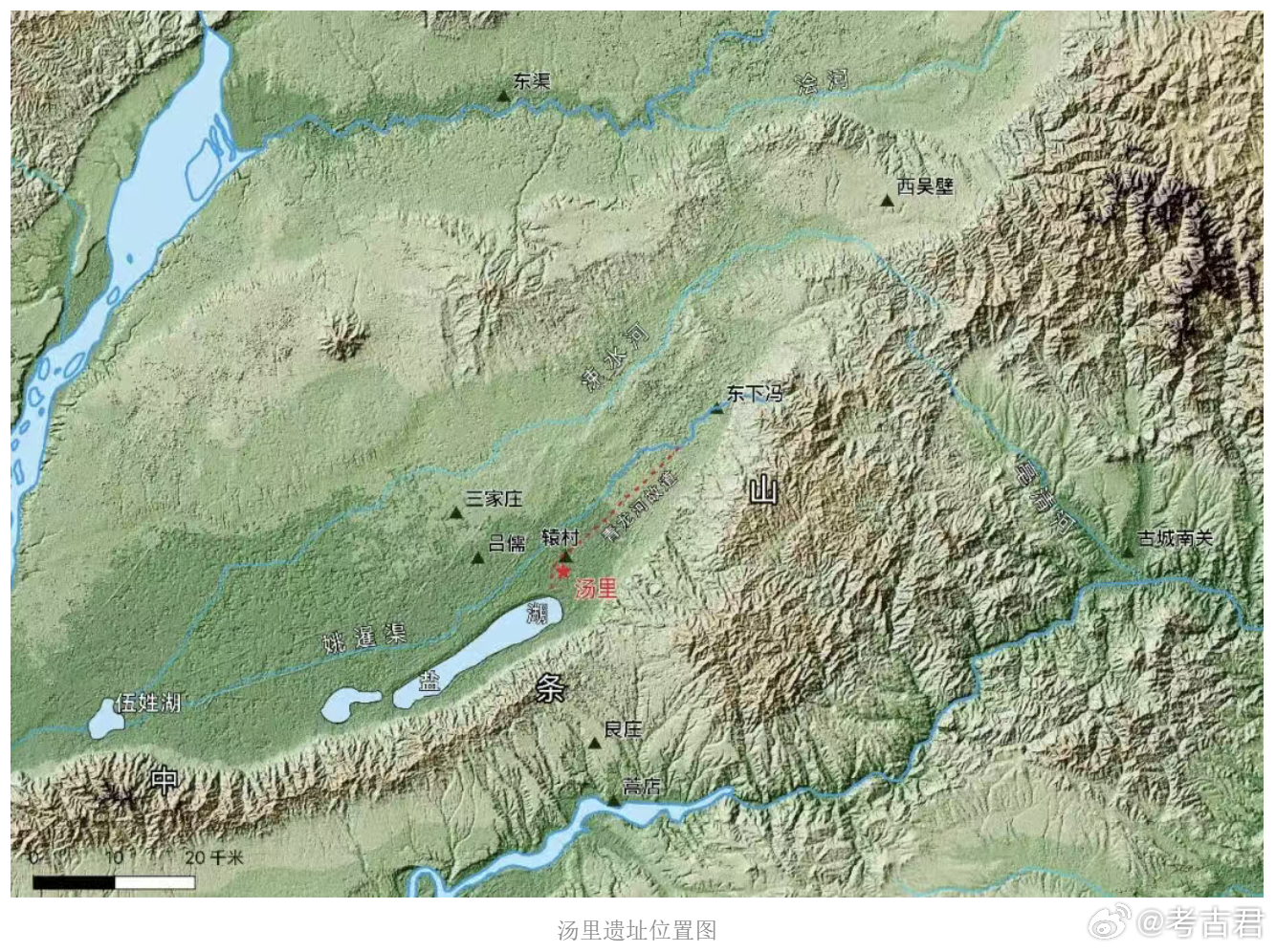 考古新发现汤里遗址 在山西运城盐湖附近，汤里遗址的发掘揭露出一处东下冯文化聚落。