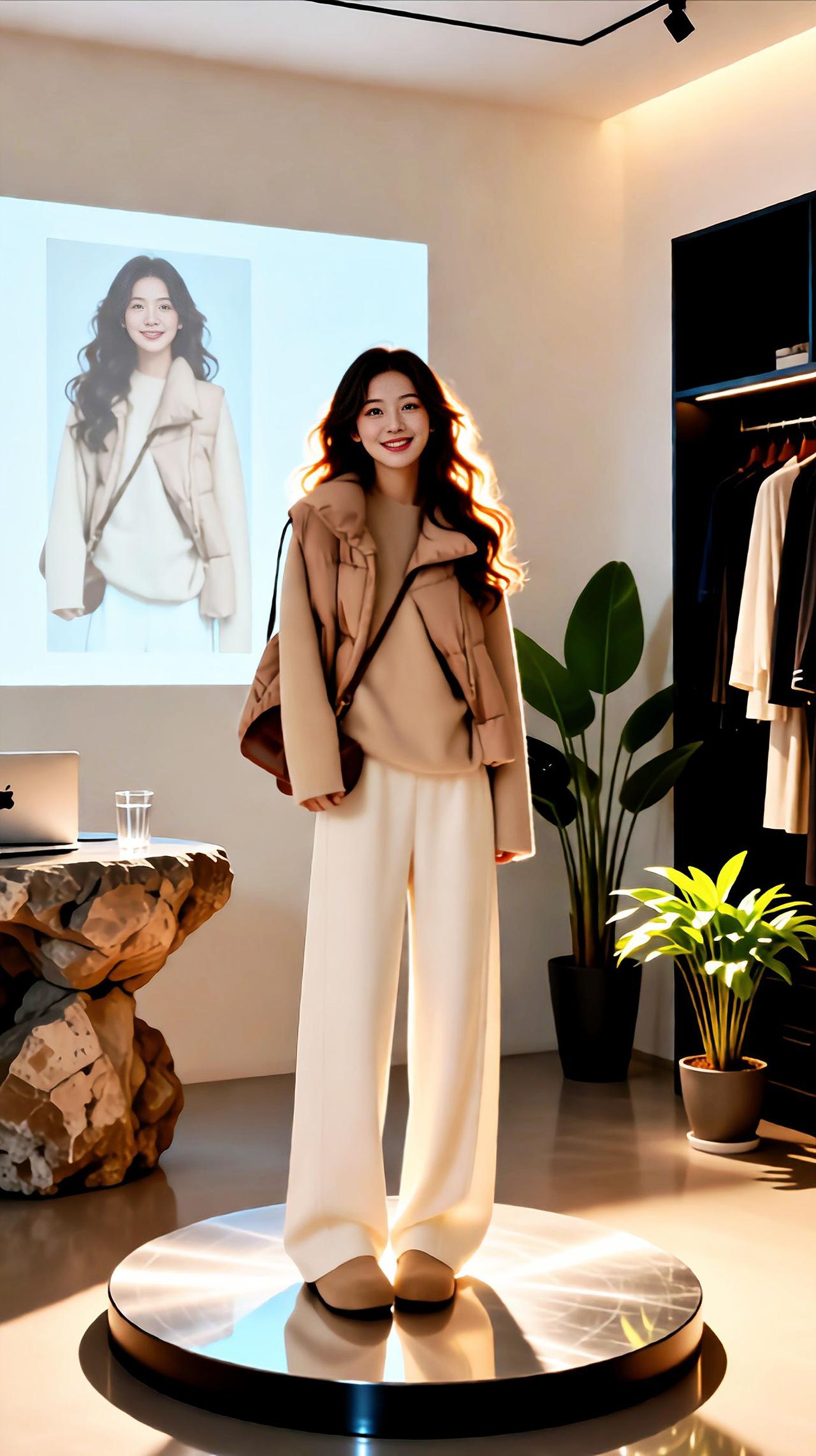 秋冬新款加绒加厚弯刀阔腿裤分享穿搭 穿搭 每日分享穿搭