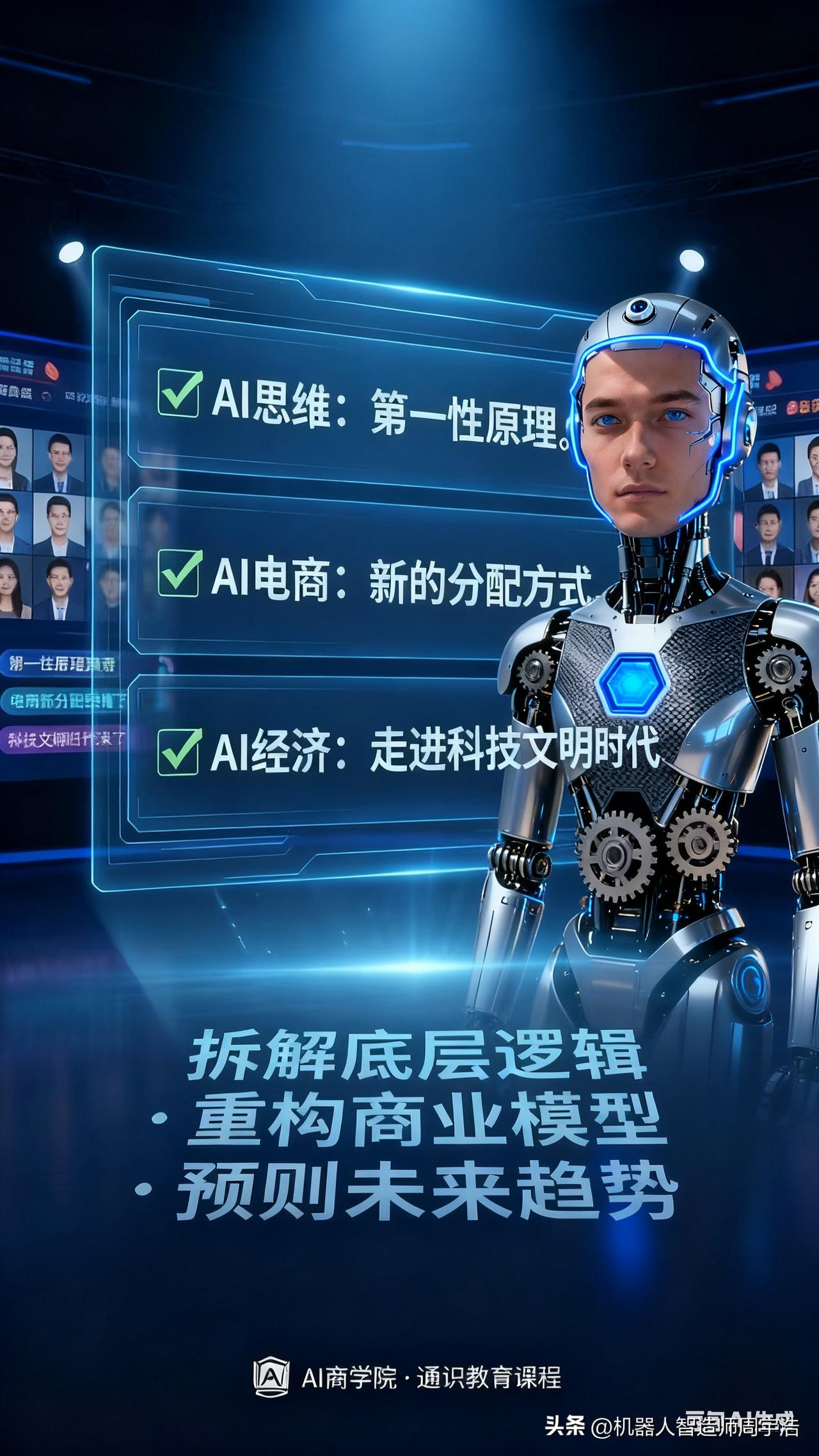 今天把思考、学习、生产和分配都交给AI，然后人类在AI思考和学习的基础上，通过第