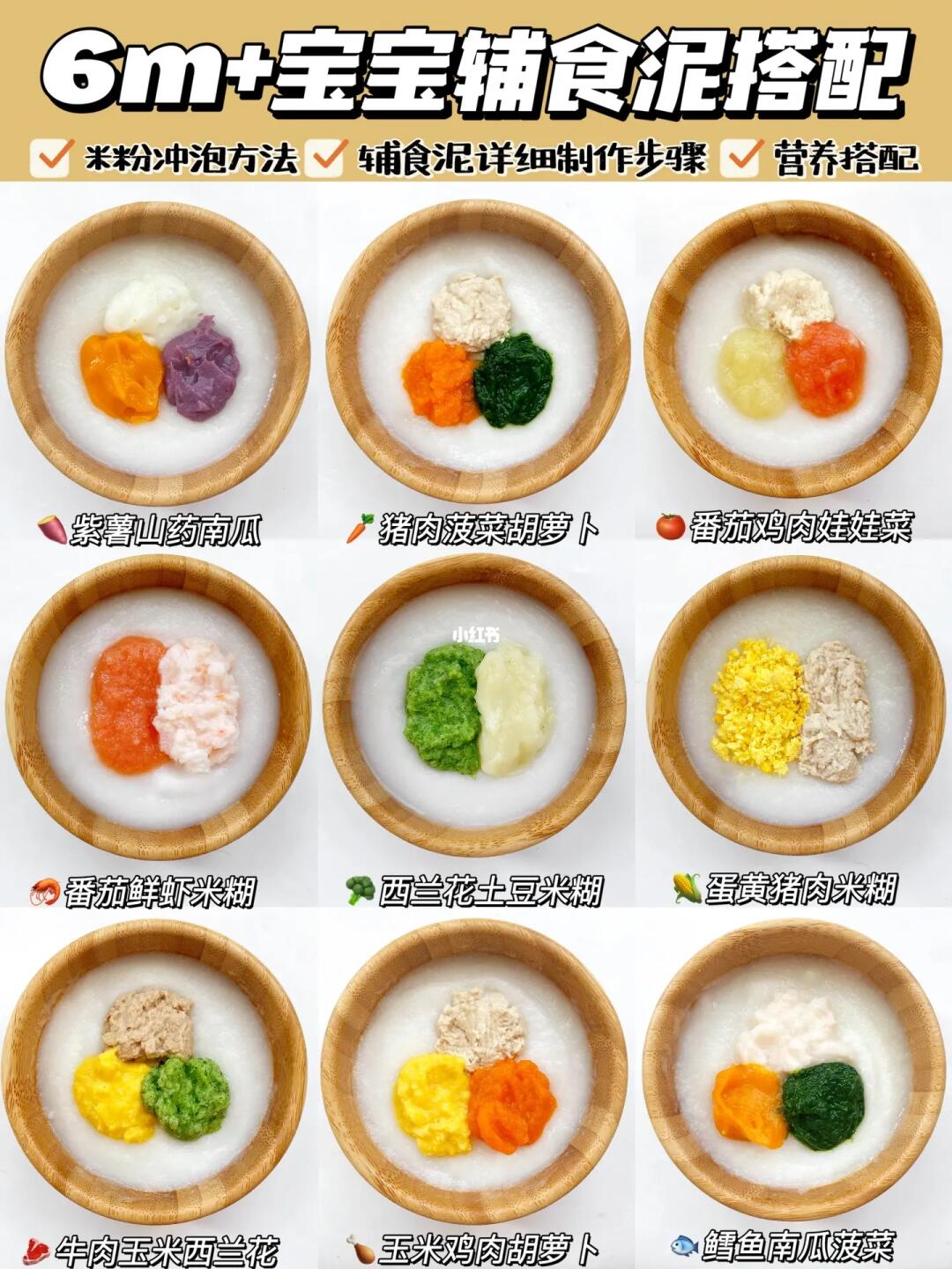 新手妈妈快拿走‼️9款营养辅食泥搭配🥣