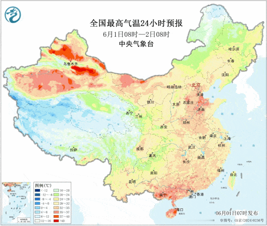 【高温增多后减少】明天（6月2日）高温范围将达到近期最大，京津冀大部、河南中北部