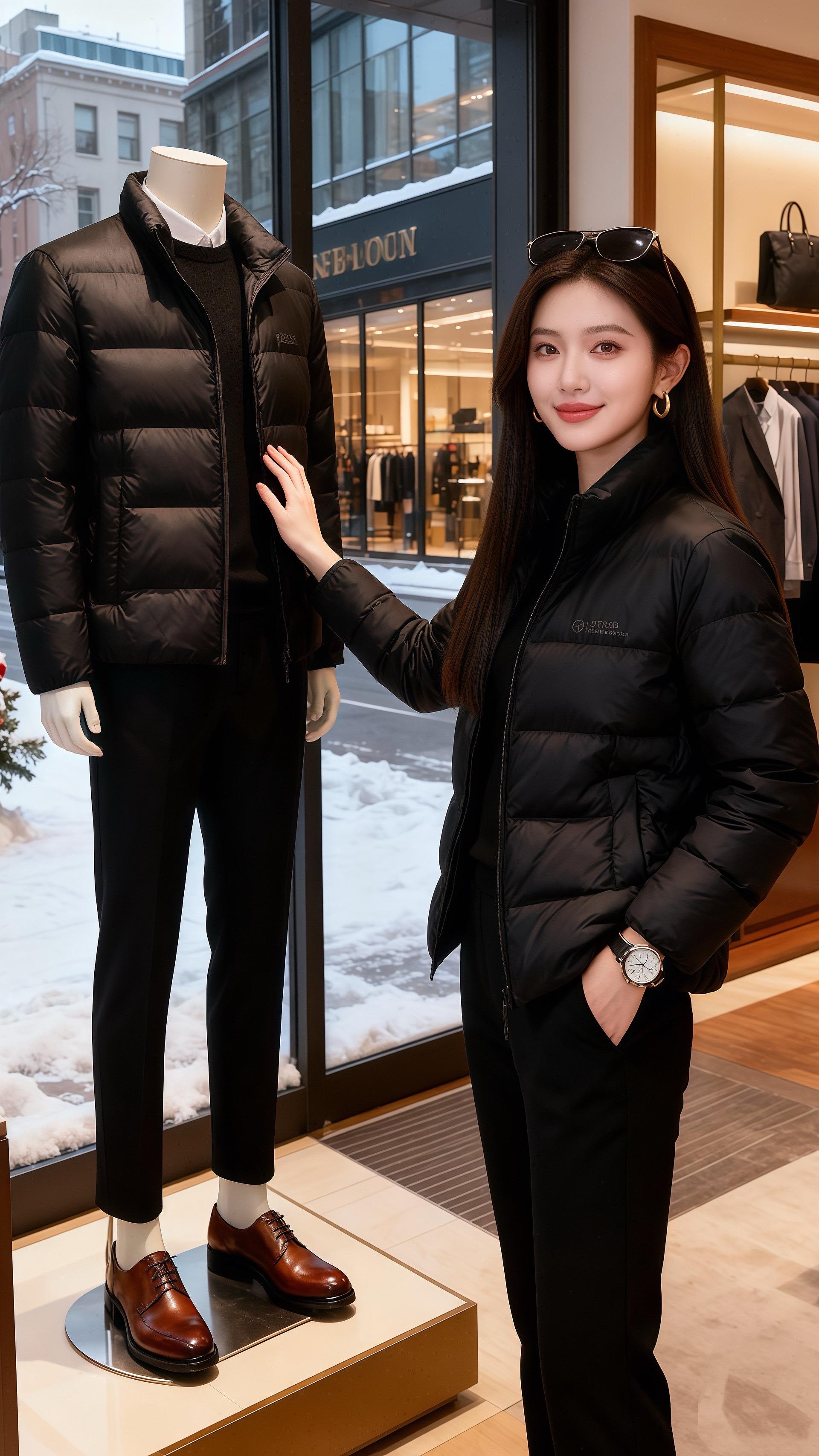 男士保暖外套。