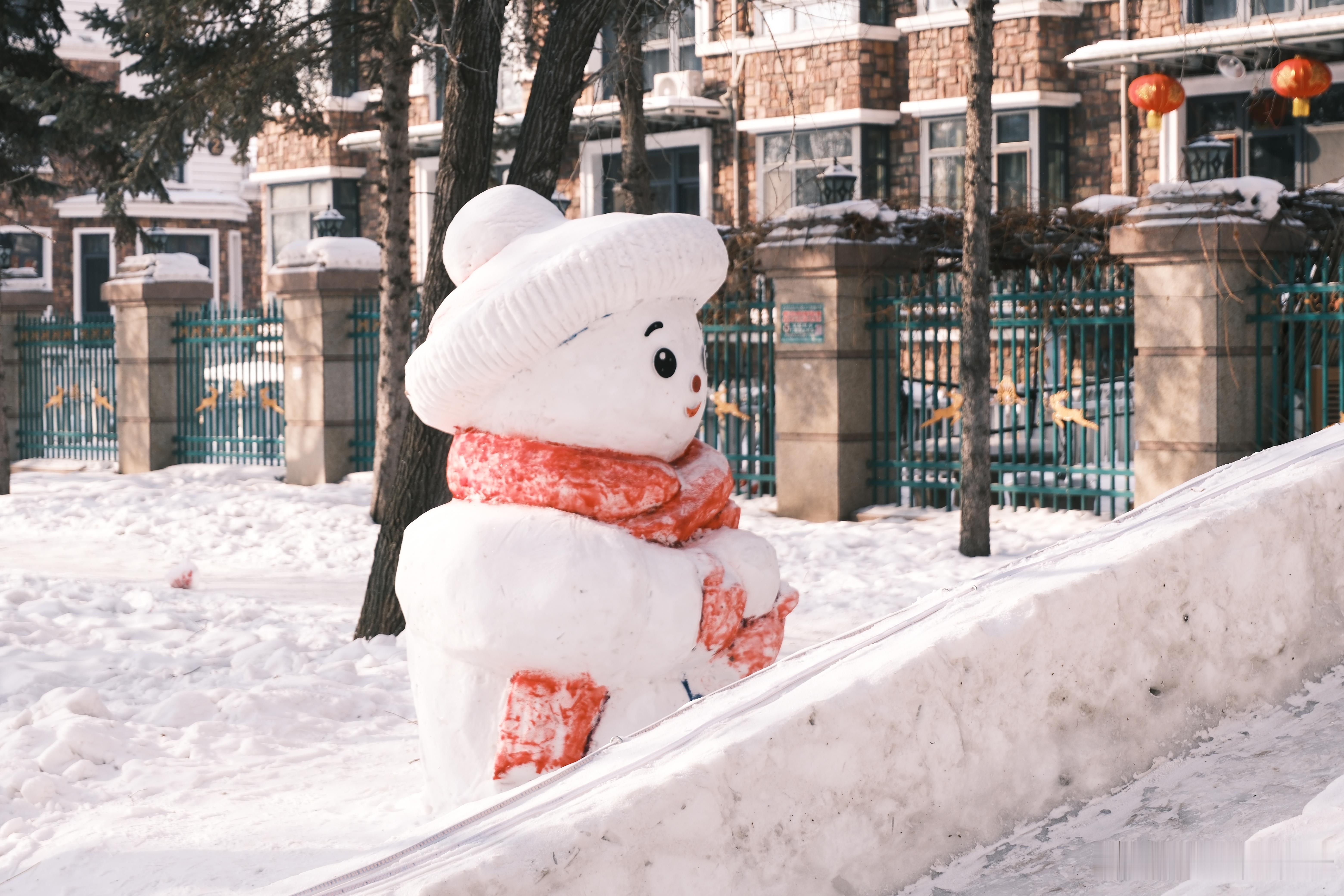 雪地日记❄️2025/02/07小区楼下就有两个很可爱的雪人带着妹妹狠狠的拍了照