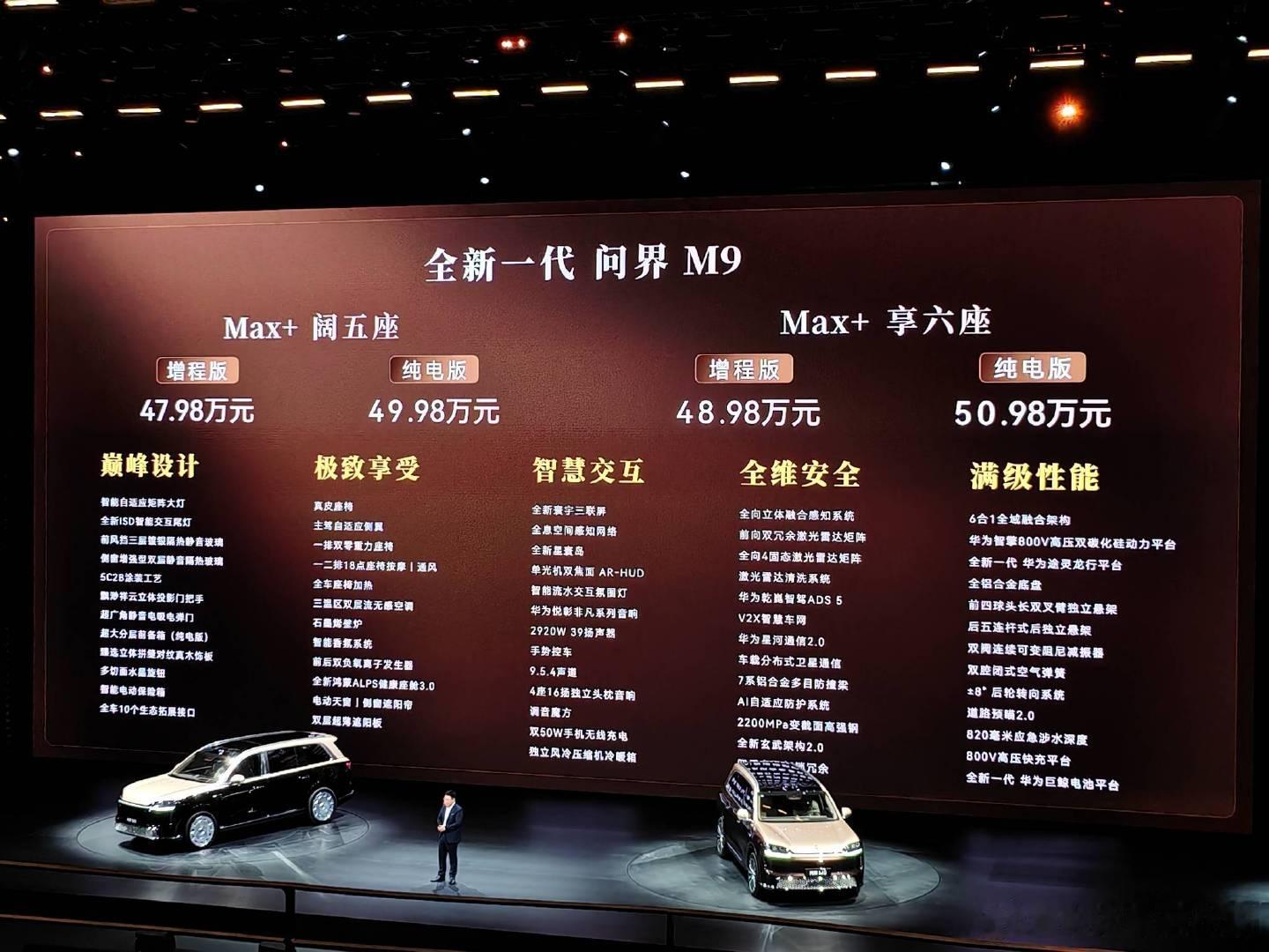 余承东口中「地球上上市的车里面，最强悍的 SUV」问界 M9 上市了售价区间 4