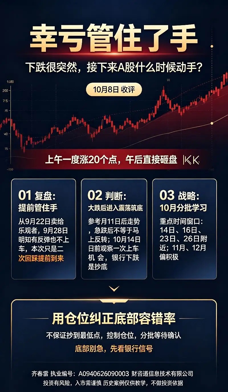 10.8日收评:下跌很突然,幸亏管住了手,A股什么时候动手？     今天A股下
