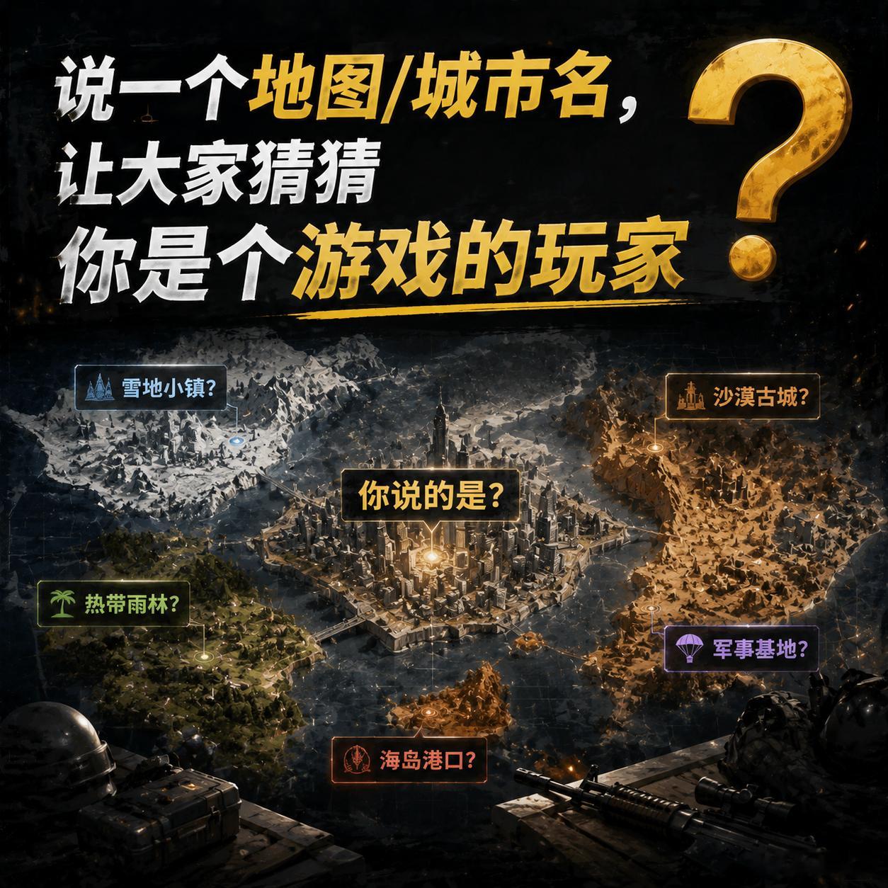 说一个地图/城市名，让大家猜猜你是个游戏的玩家 