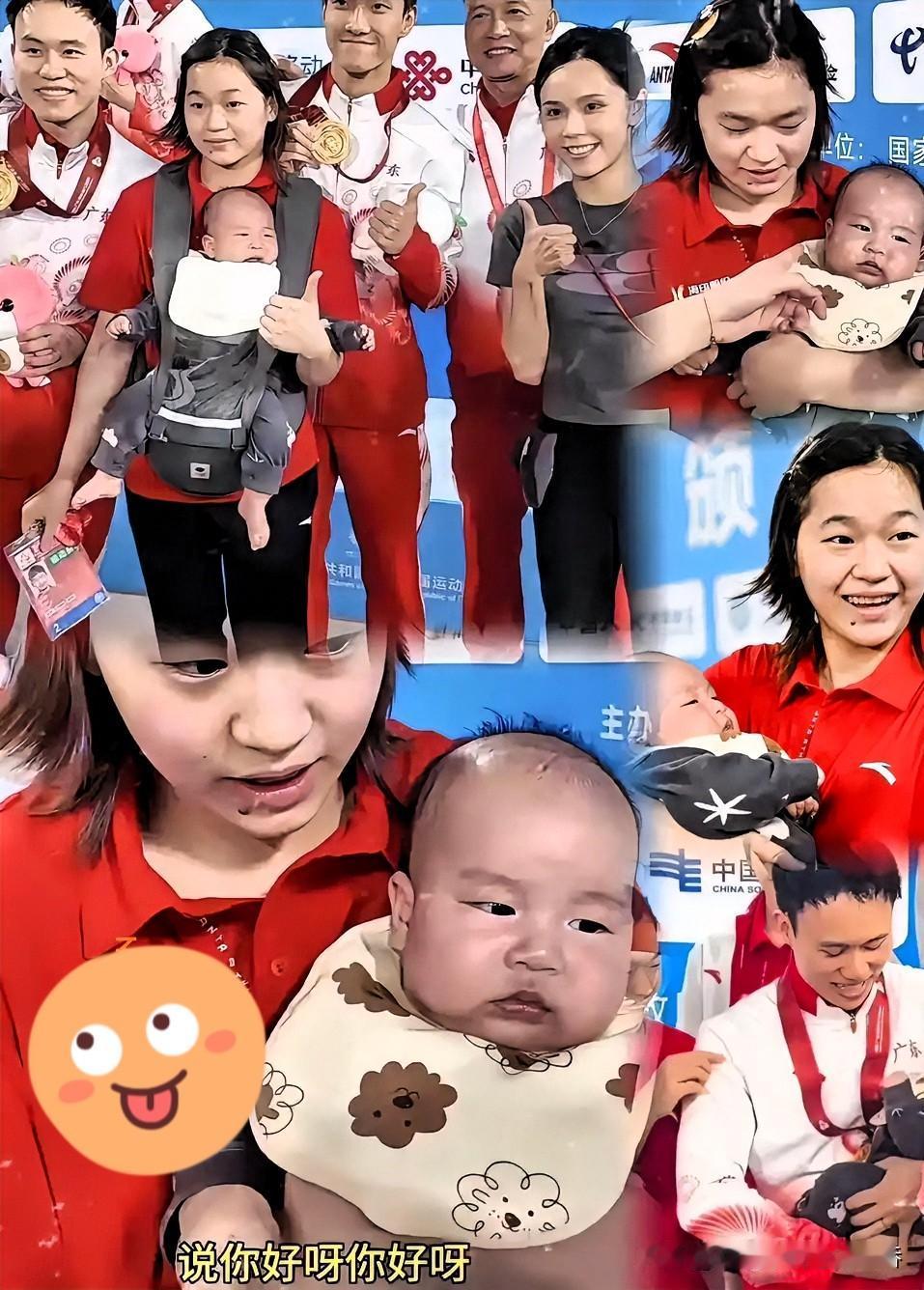 全红婵被名场面温柔到🥹在全运会的赛场上，师兄谢思埸有了“临时奶爸”全红婵👶?