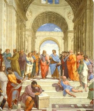 《雅典学院》
是意大利文艺复兴时期伟大艺术家拉斐尔的杰作之一，也是他在1509年