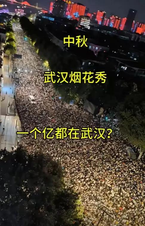武汉大型烟花秀，看这密密麻麻的，难道真有1个亿的人聚在一起？          