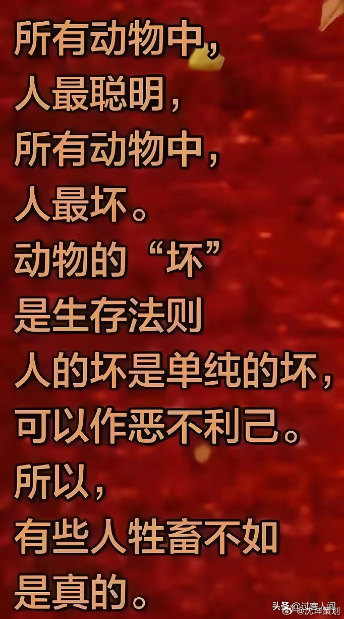 可能是我心底坦荡，我最讨厌有人把人性描述为坏和恶，人性应该是善良的！比如，你遭遇