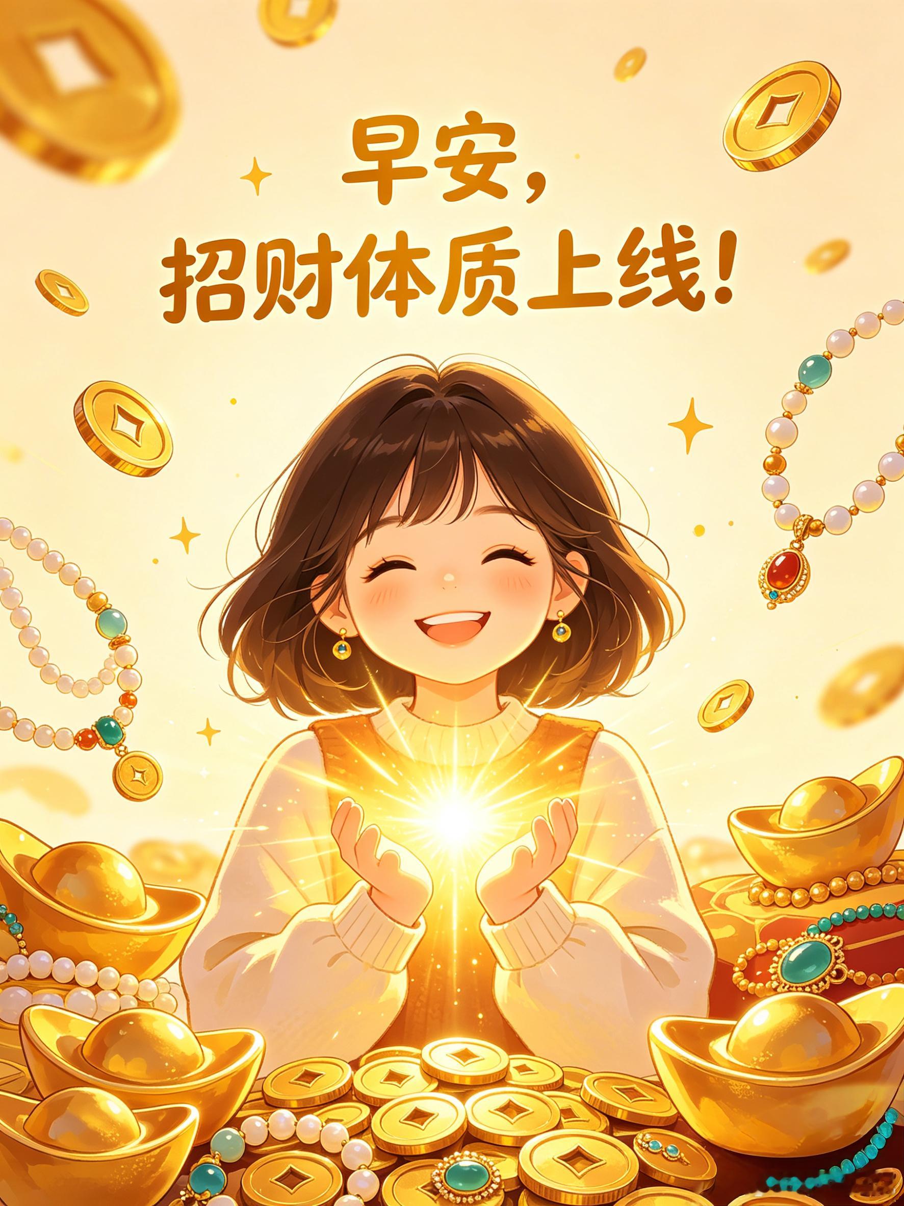 ˏ ✨ ˎˊ˗新的一天，新的进账通道已开启。🧧嘴角上扬，黄金万两；心里有光，富