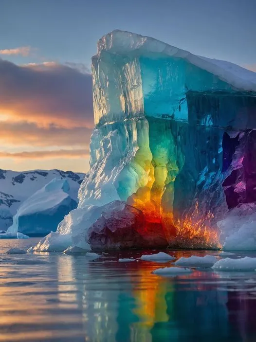 美图欣赏——彩色冰山 - 自然的奇幻艺术