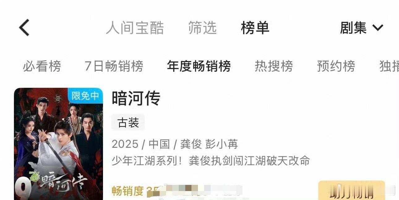 龚俊暗河传👖拉新年榜第9了！ ​​​🐮 ​​​