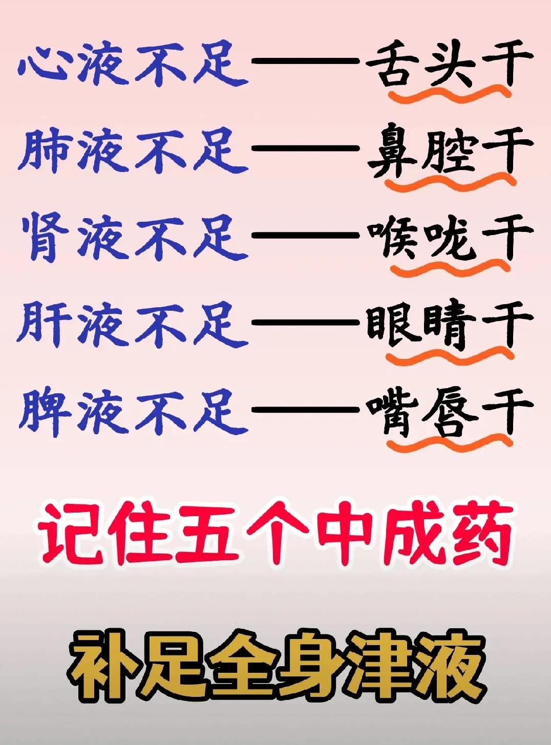 五脏津液亏虚，教你一招，生津止渴，补足津液，让五脏重新润回来！

中医 补津液 