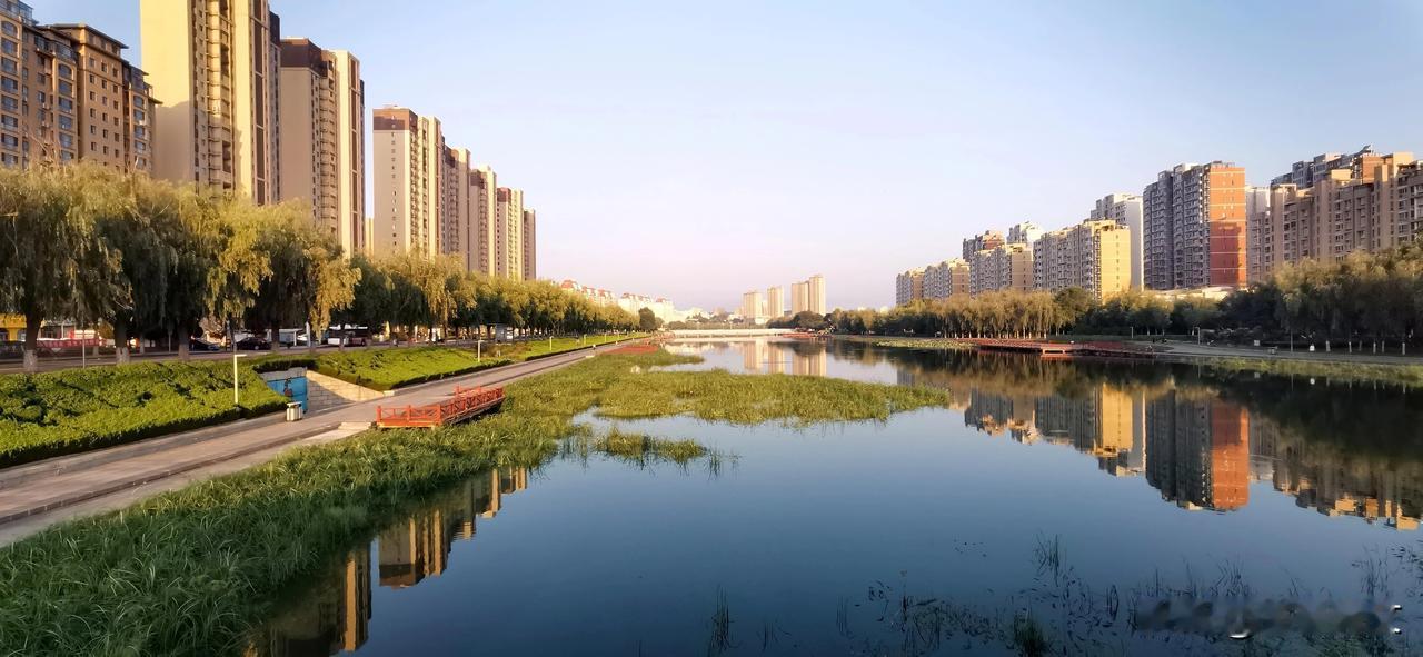 晒图笔记大赛威海市文登区抱龙河河景房倒影（七）