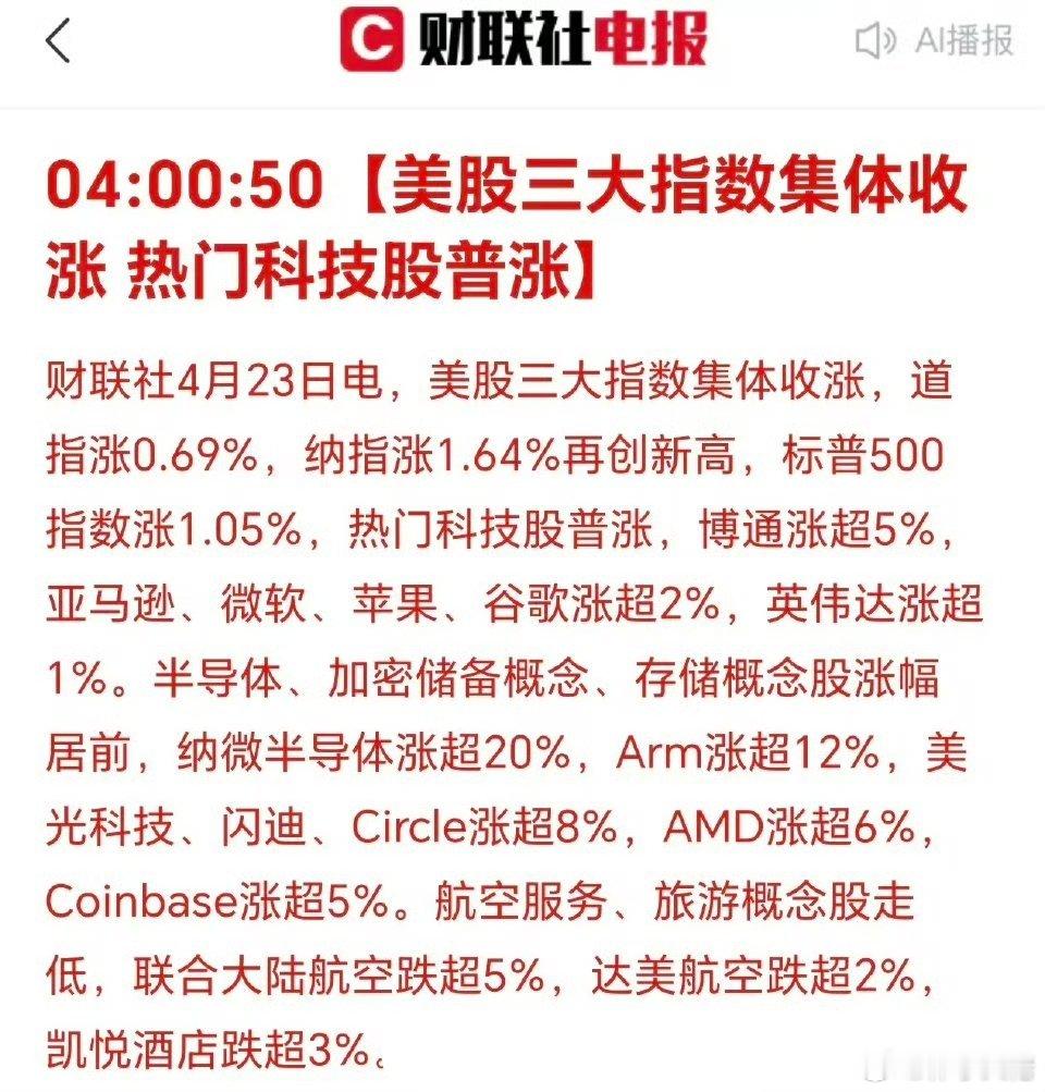 美国三大股指集体上涨！纳指再创新高！是美建国以来的新高！就几朵金花在拉，其他也分