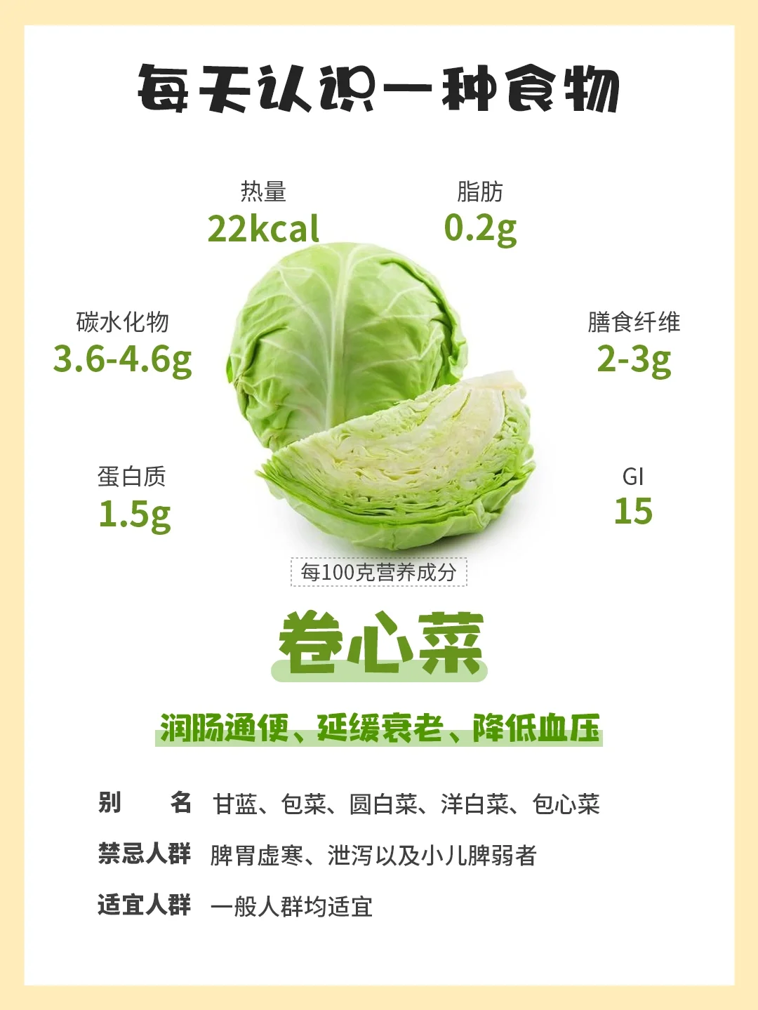 每天认识一种食物58｜卷心菜