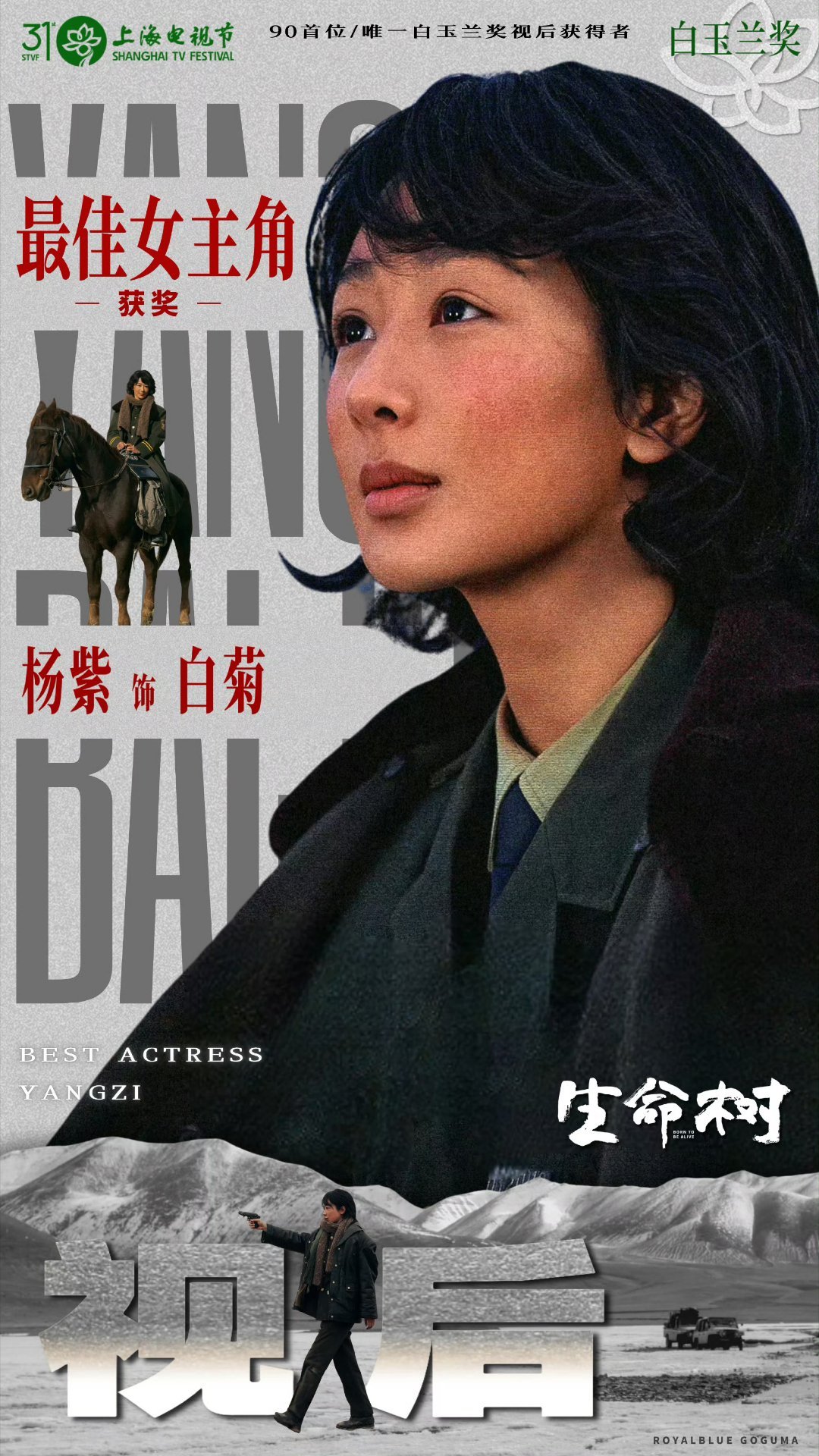 杨紫白玉兰视后恭喜杨紫白玉兰视后，你永远都是最棒的，继续向前走吧，成为更好的自己