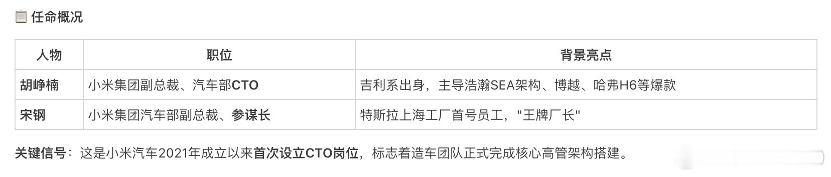 扒了一下这俩人来时的路，你会发现小米的意图很明显，胡峥楠负责把车造好，宋钢负责把