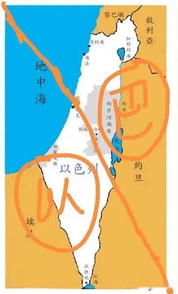 以色列实现和平的方法，你觉得可行吗？

如图1，以耶路撒冷到特拉维夫为中轴线，一
