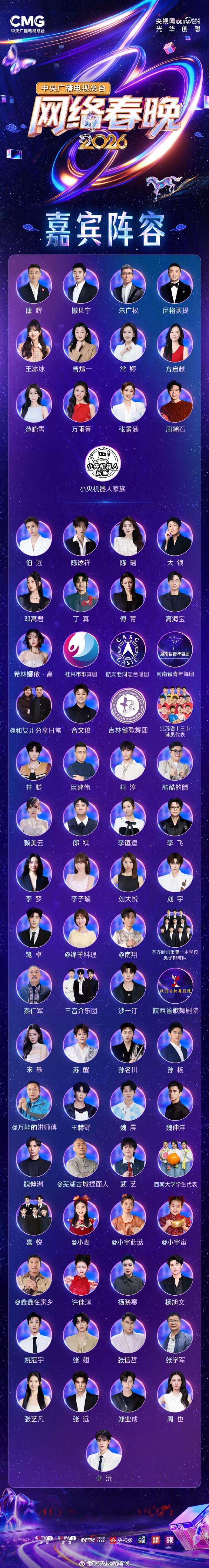 央视网络春晚【央视网络春晚全阵容公布转存期待！】2月10日（下周二）20点档，总