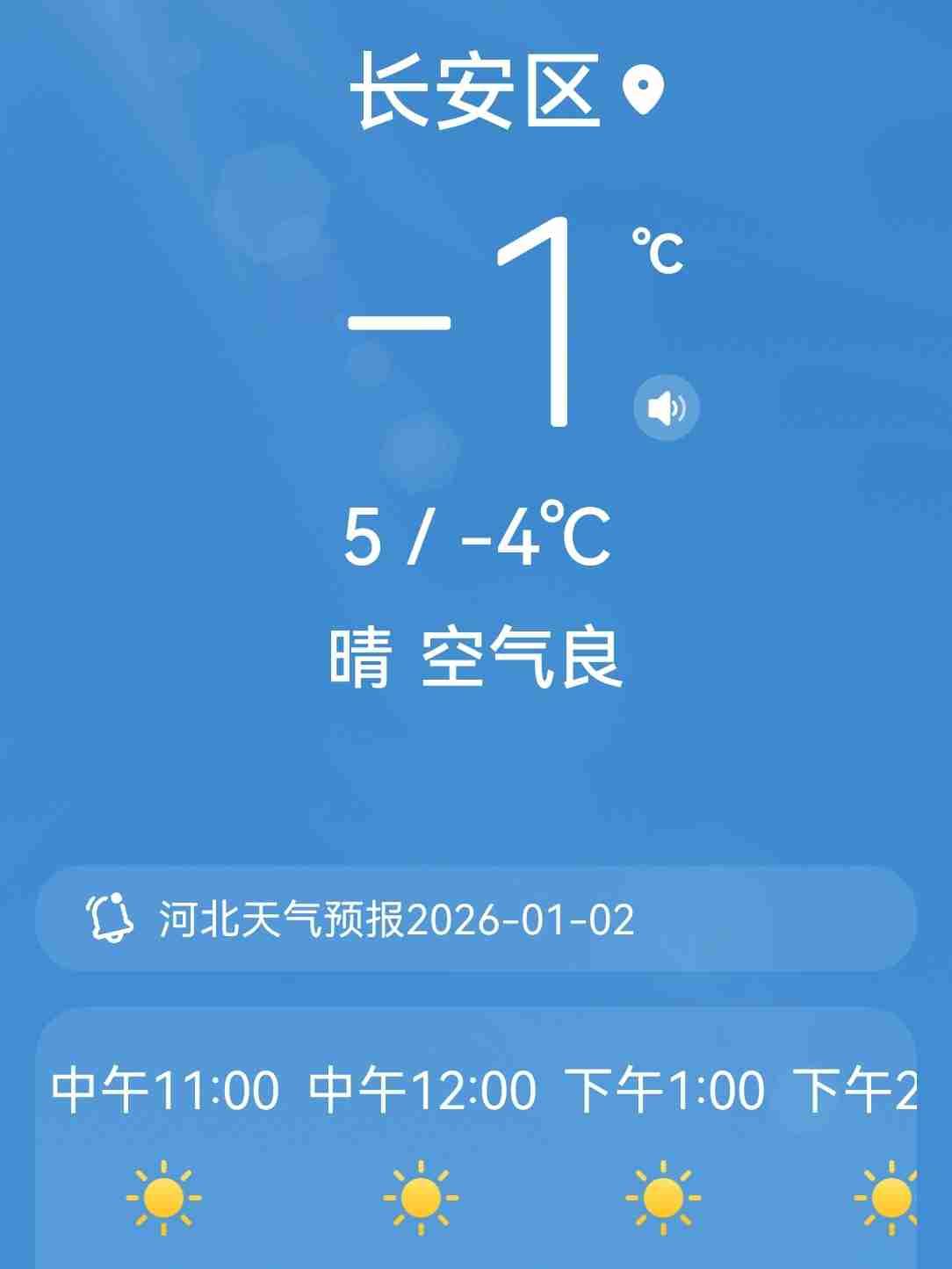 我的今日状态：😁轻松愉快
我这里的天气：☀️晴天

今天是2026年1月2日，