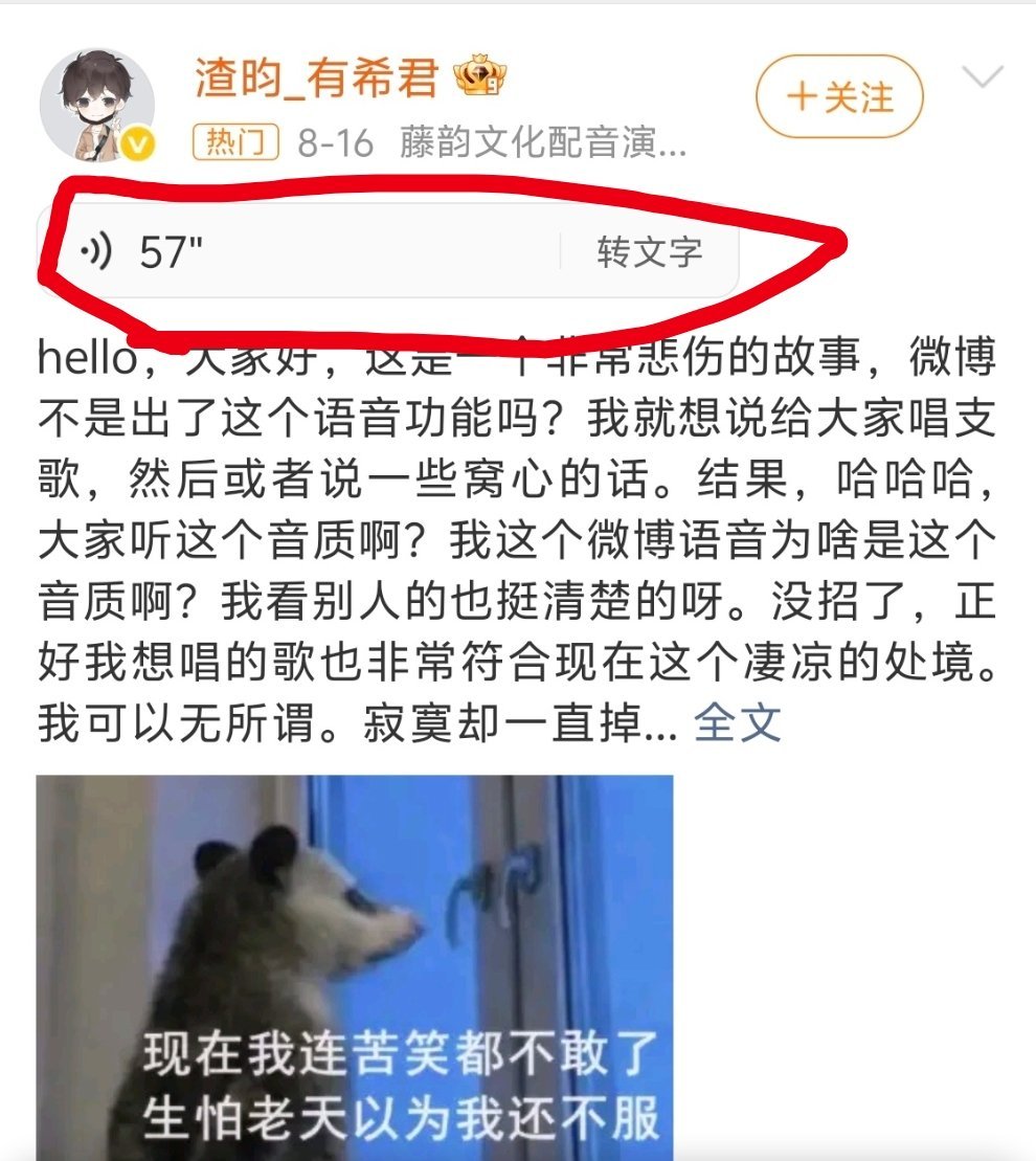 微博语音刚想把手上的iPhone扔了，微博就出个目前还是iPhone独占的语音功