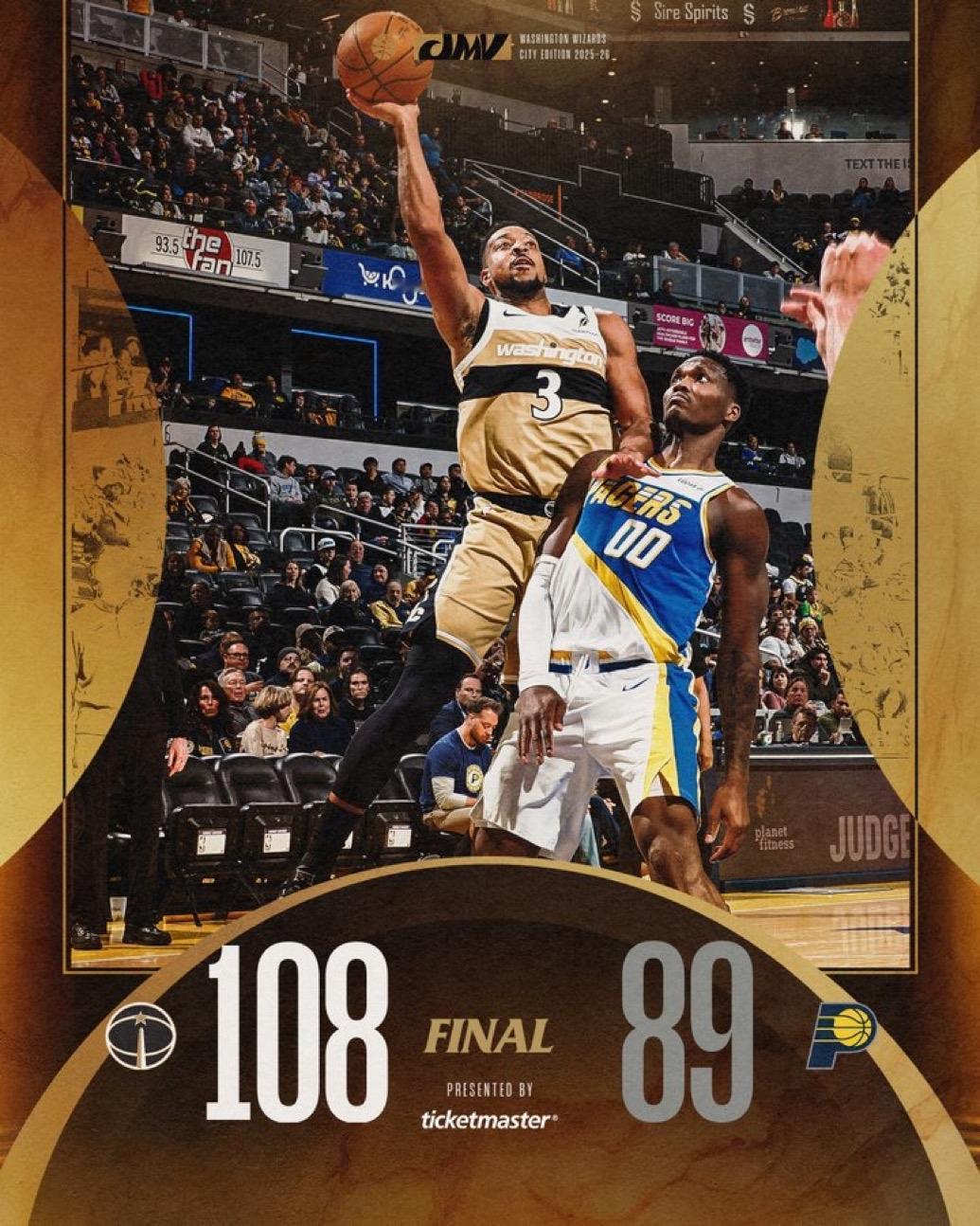 12月15日NBA常规赛战报（8场）：

奇才108-89步行者
黄蜂119-1