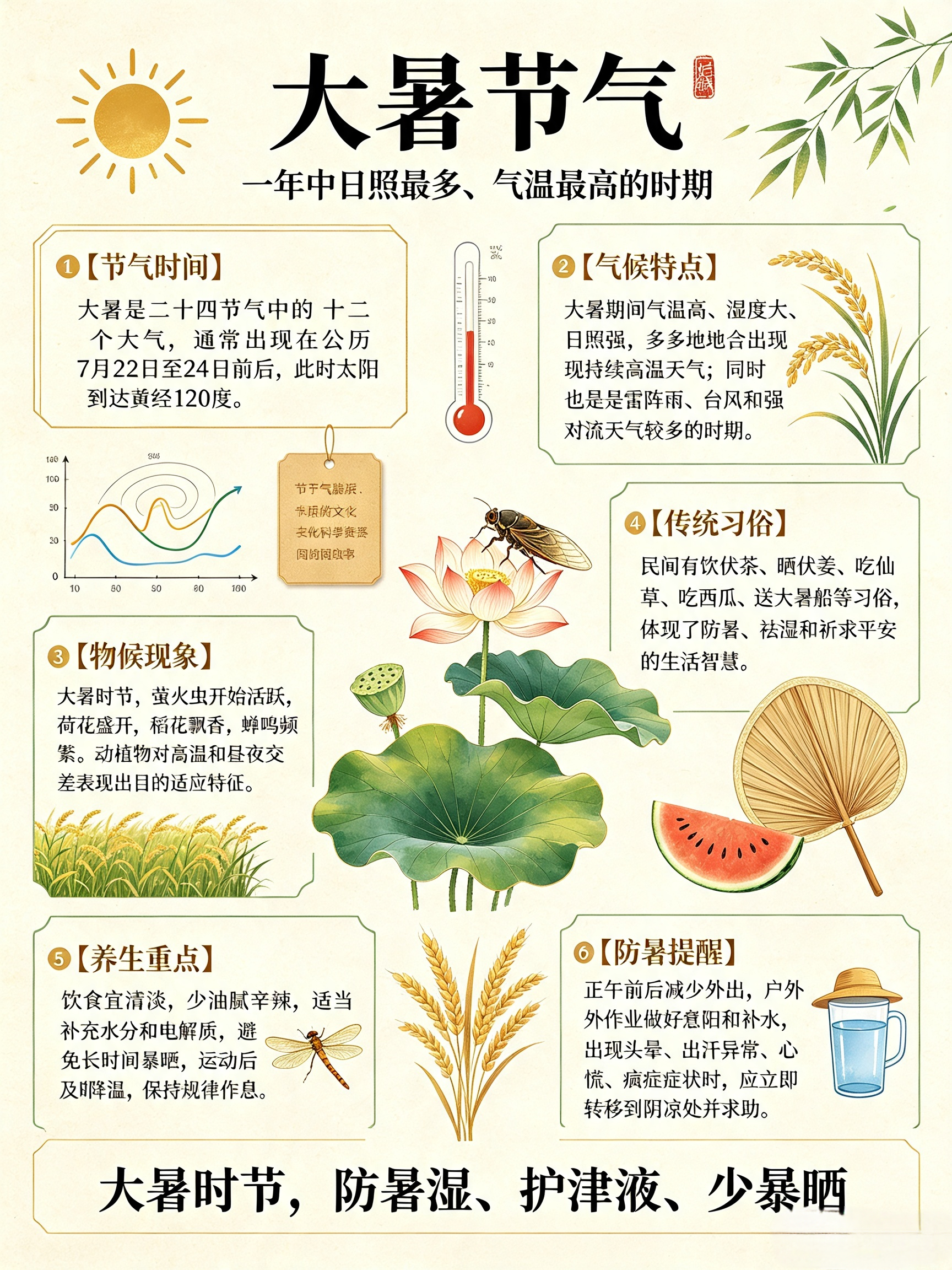 大暑是名副其实的炎热冠军大暑 刷到的宝子先抬手抹抹额头上的汗——没错，我们今天唠