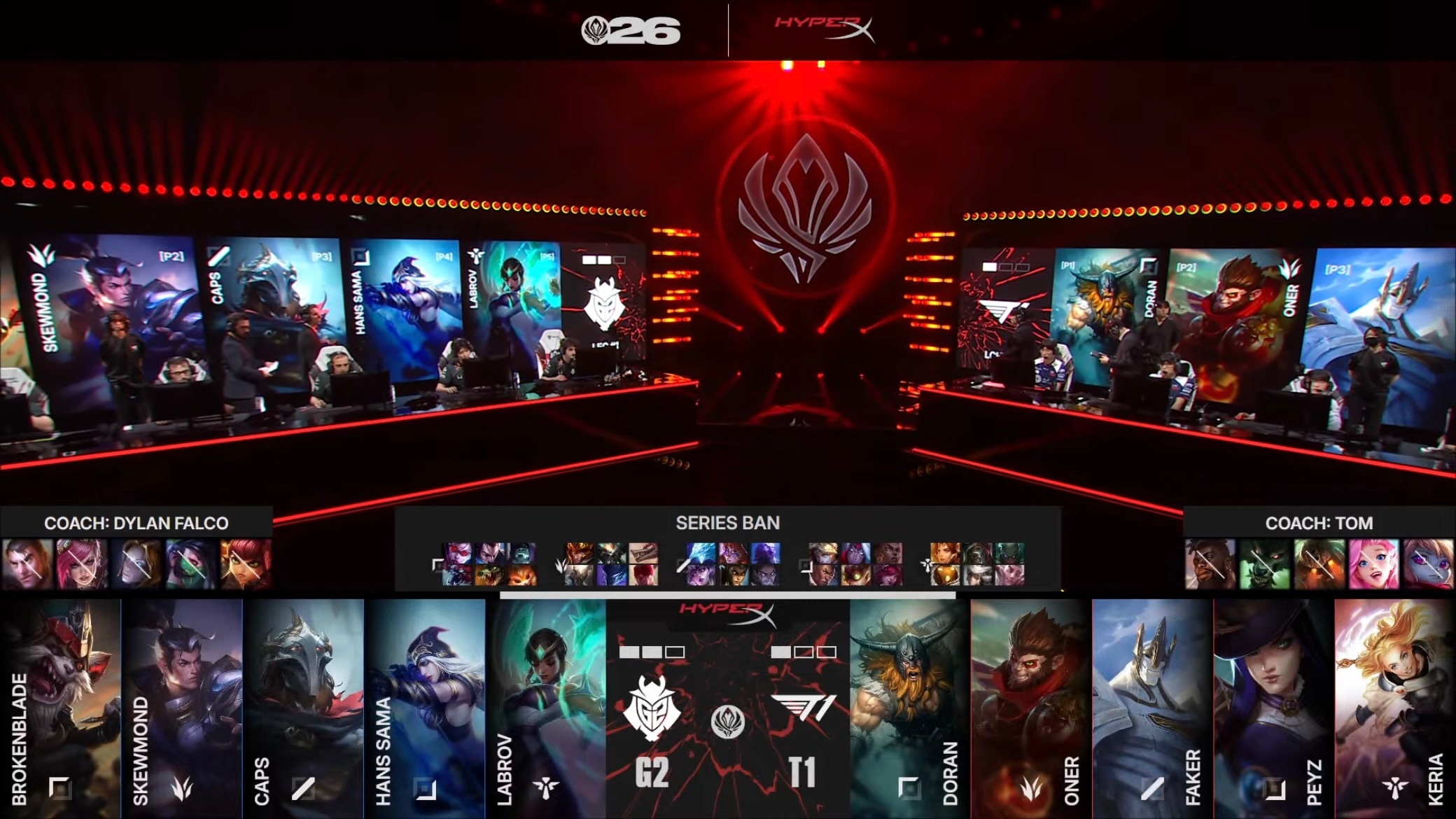 【2026MSI 】 GAME 04 vs G2第四局BP如下T1T1LOL