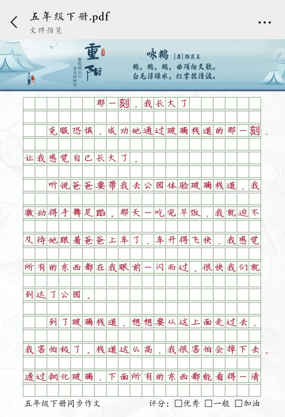 专业的快写训练册