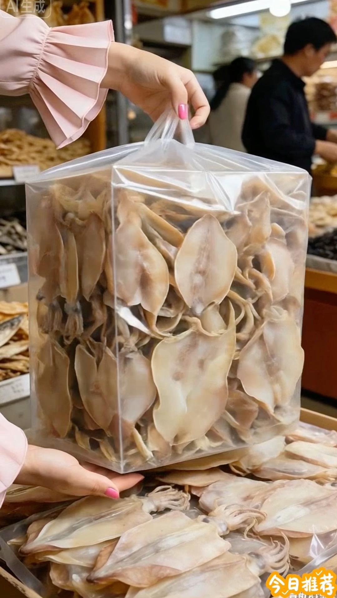 高品质鱿鱼干口感封神！肉质紧实泡发后脆嫩弹牙，鲜咸够味，不管煲汤还是炭...