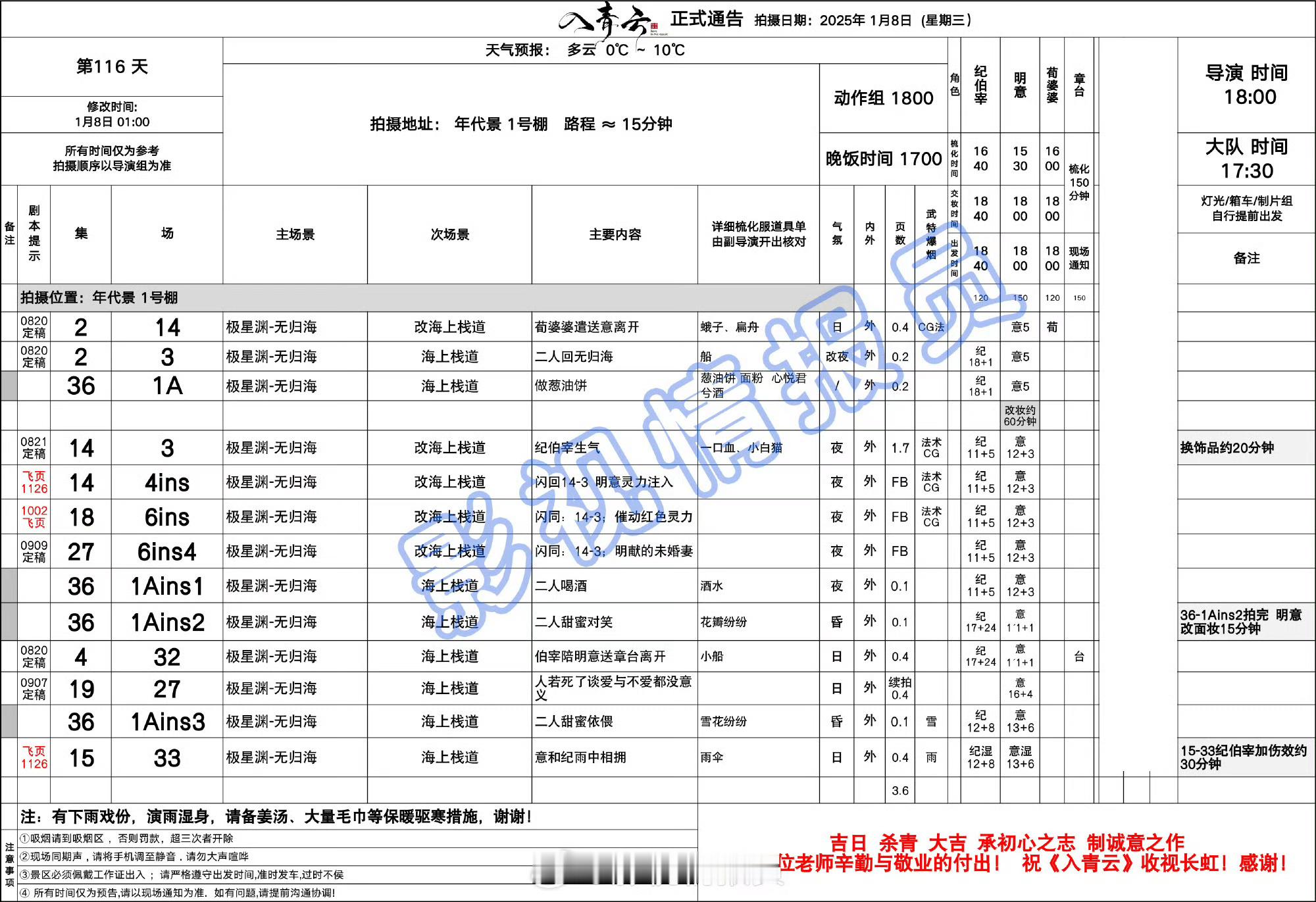 侯明昊卢昱晓入青云今日杀青，杀青应援排面拉🈵   