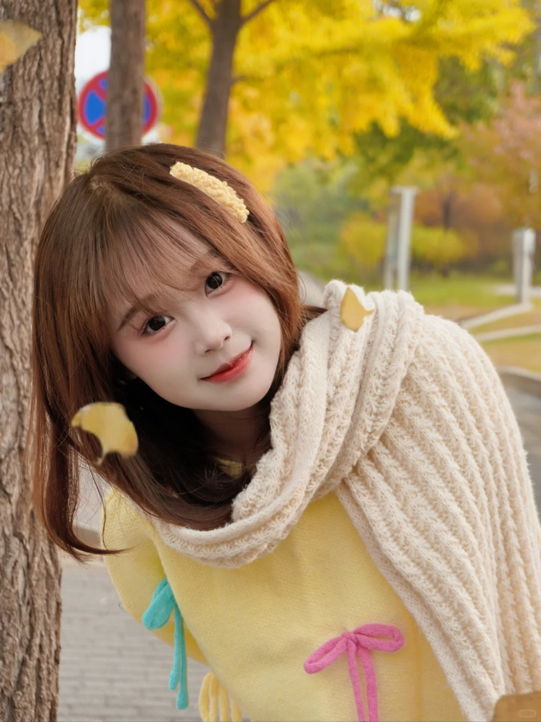 早起起来拍学校的银杏就会获得…