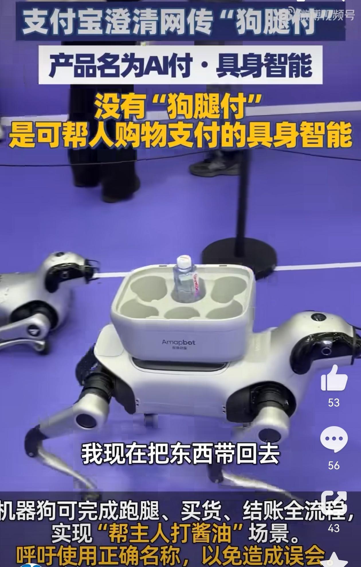 支付宝辟谣狗腿付不如直接叫狗腿付吧，容易好记又很形象。今年外滩大会一直在看机器人