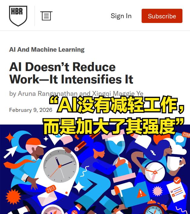 AI实际上为人类工作硬生生制造了强度？——哈佛商业评论发布新研究结果:

他们针