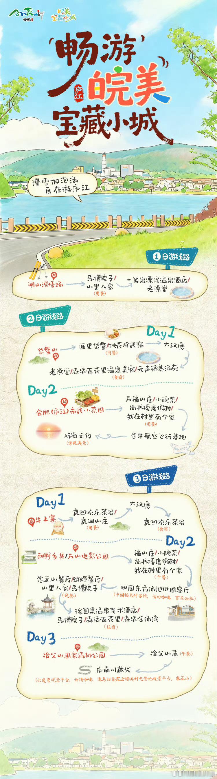 【畅游皖美宝藏小城之合肥庐江全攻略来啦】 从山间漫步到温泉美宿，这里藏着绝美“画