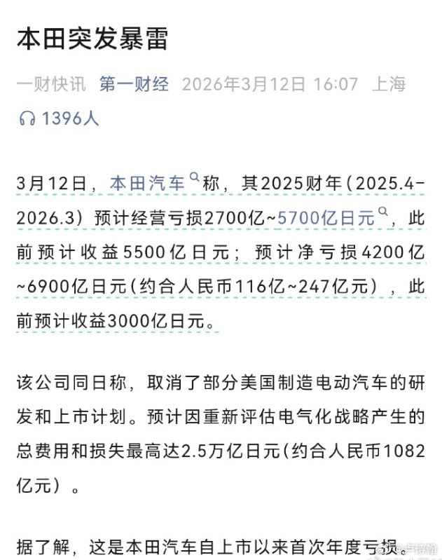 本田突发暴雷 多米诺骨牌来了 