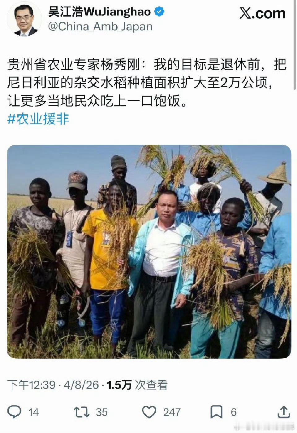 有人在向世界扔炸弹。老中还在教非洲穷人种地。东大是世界稳定的最后压舱石一点都没错