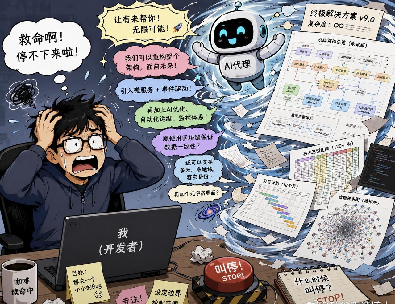 基于大语言模型的AI天生具有不确定性，这是一把双刃剑。没有随机性，AI就成了死板