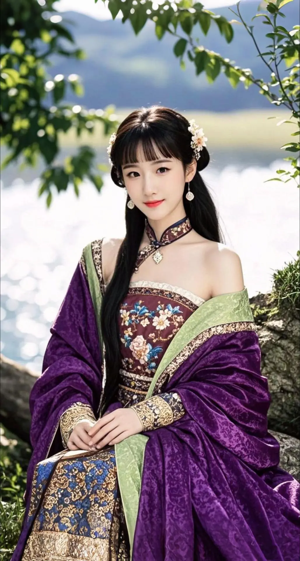 AI扩图 AI古风佳人